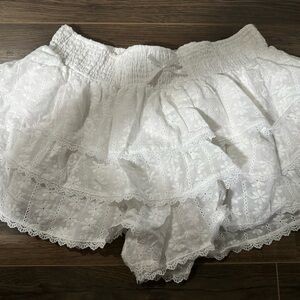 White Lace Ruffled Skirt